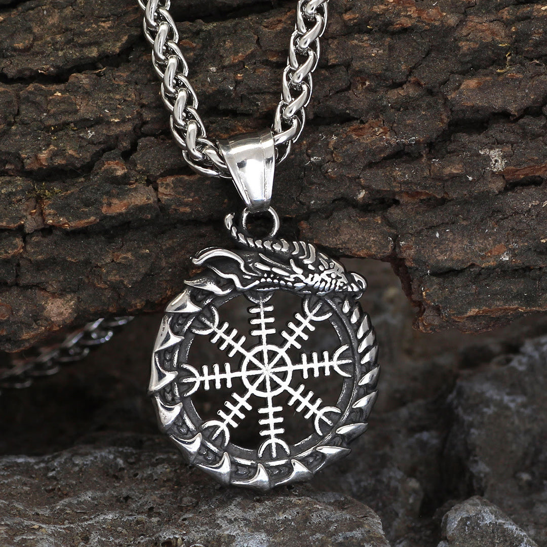 WorldNorse Nordischer Drache der Helm der Ehrfurcht Halskette