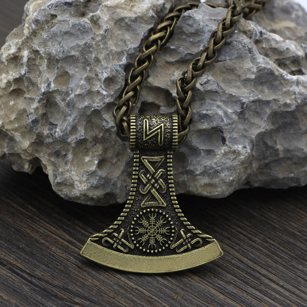 WorldNorse Handgeschmiedete Piraten- Wikinger Axt Rune Halskette