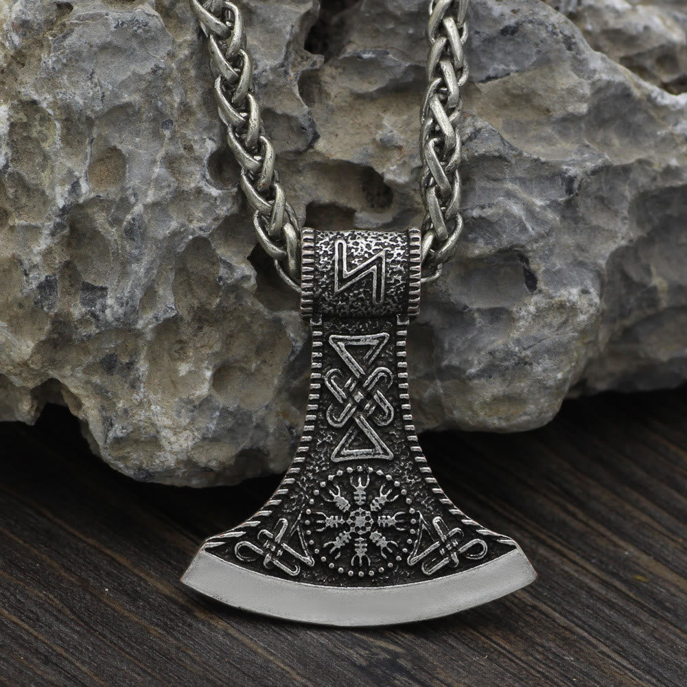 WorldNorse Handgeschmiedete Piraten- Wikinger Axt Rune Halskette