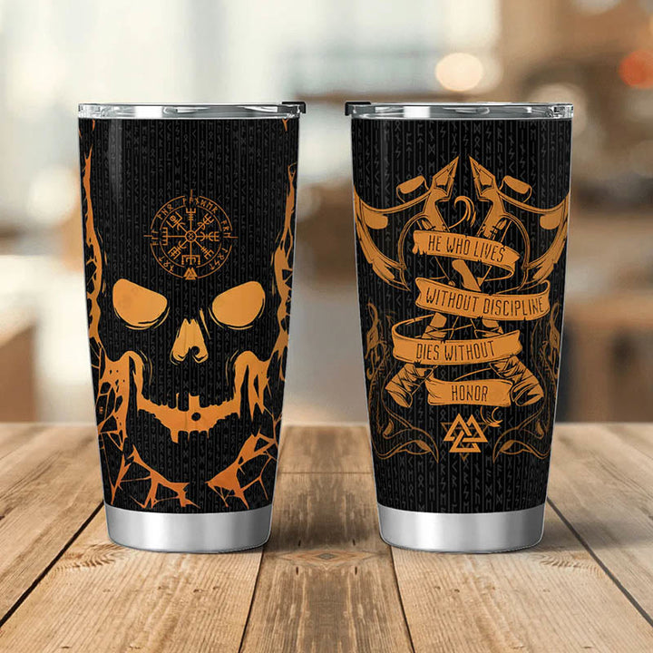WorldNorse Vegvisir Warrior's Creed Valknut Becher