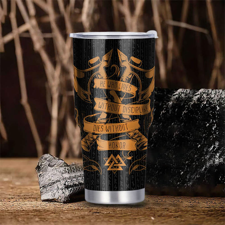 WorldNorse Vegvisir Warrior's Creed Valknut Becher