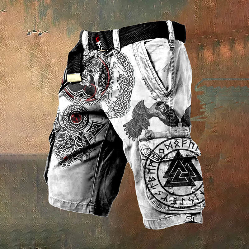 Worldnorse Valknut Rune Raven Cargo-Shorts - US/UK/AU50, EU60 (5XL) - image 1