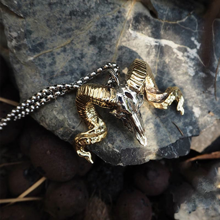 WorldNorse Halskette mit Schafskopf aus 925er Sterlingsilber