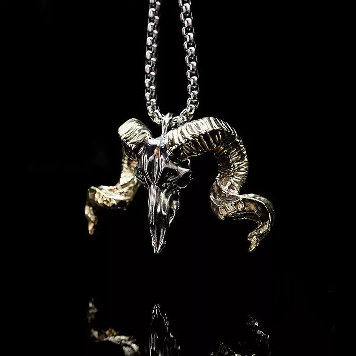 WorldNorse Halskette mit Schafskopf aus 925er Sterlingsilber