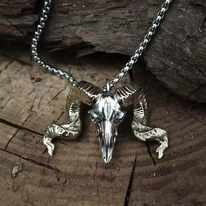 WorldNorse Halskette mit Schafskopf aus 925er Sterlingsilber