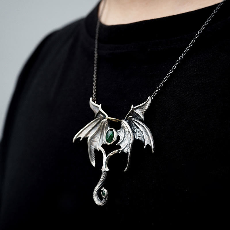 WorldNorse Halskette mit dunklen Engel- und Dämonenflügeln aus 925er Sterlingsilber