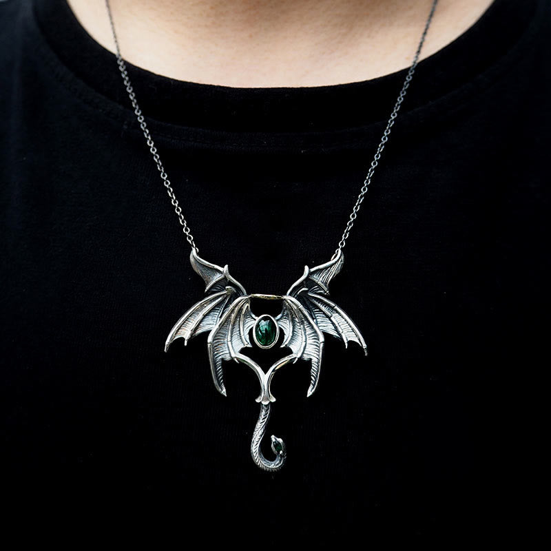 WorldNorse Halskette mit dunklen Engel- und Dämonenflügeln aus 925er Sterlingsilber