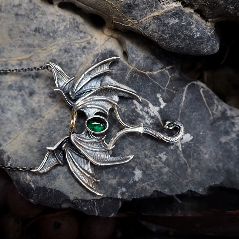 WorldNorse Halskette mit dunklen Engel- und Dämonenflügeln aus 925er Sterlingsilber