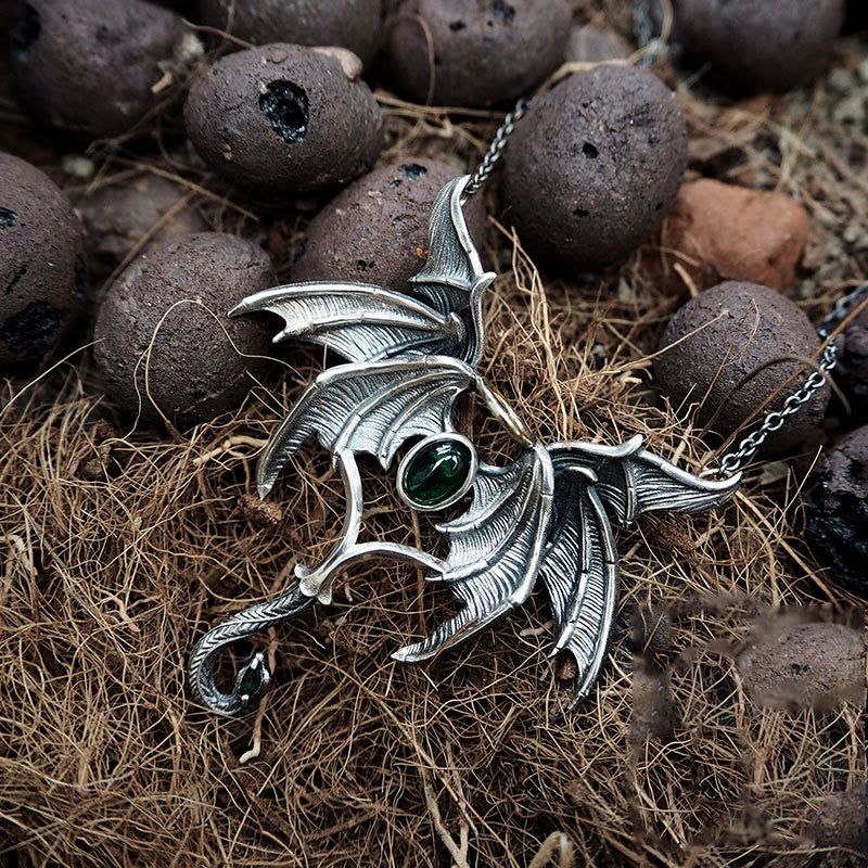 WorldNorse Halskette mit dunklen Engel- und Dämonenflügeln aus 925er Sterlingsilber