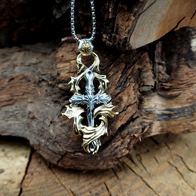 WorldNorse Halskette mit Girlandenkreuz aus 925er Sterlingsilber