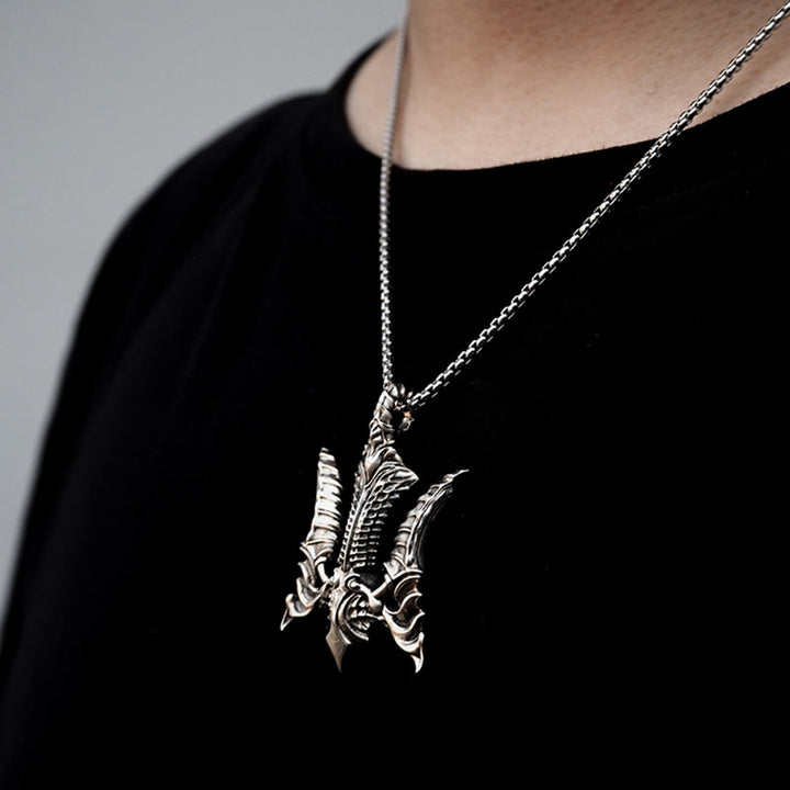 WorldNorse 925 Sterling Silber keltisch inspirierte Dreizack-Halskette - image 2