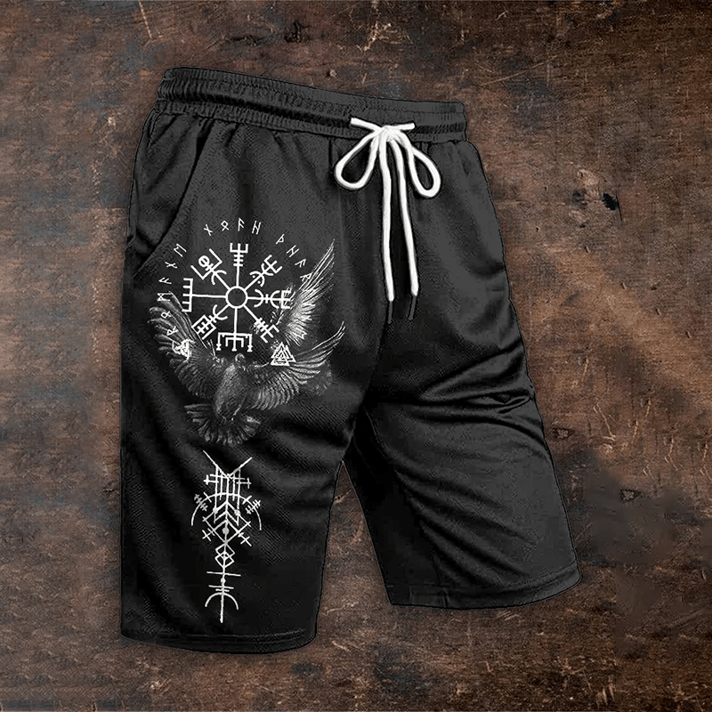 WorldNorse Vegvisir Valknut Wingspan Eagle Shorts