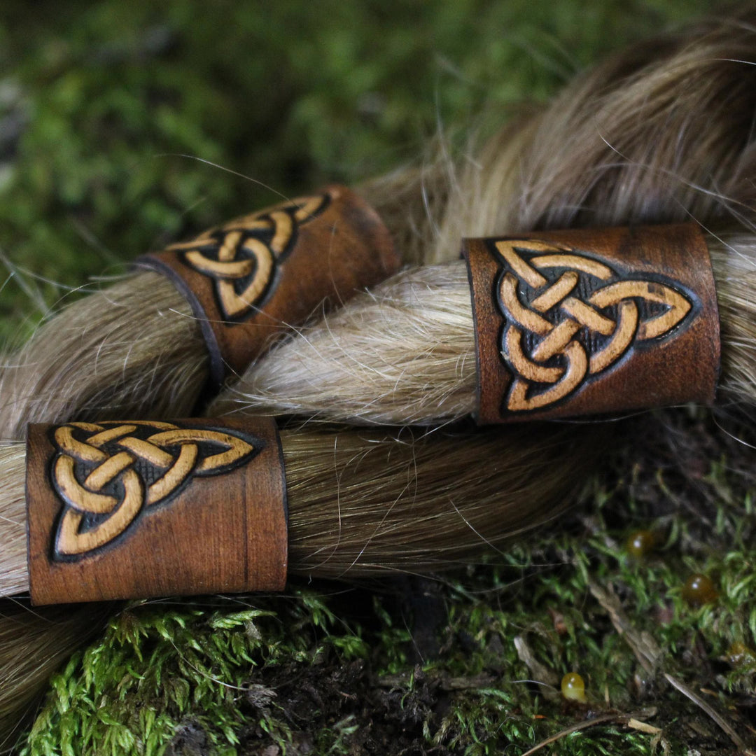WorldNorse Keltische Lederperle für Haare/Bart