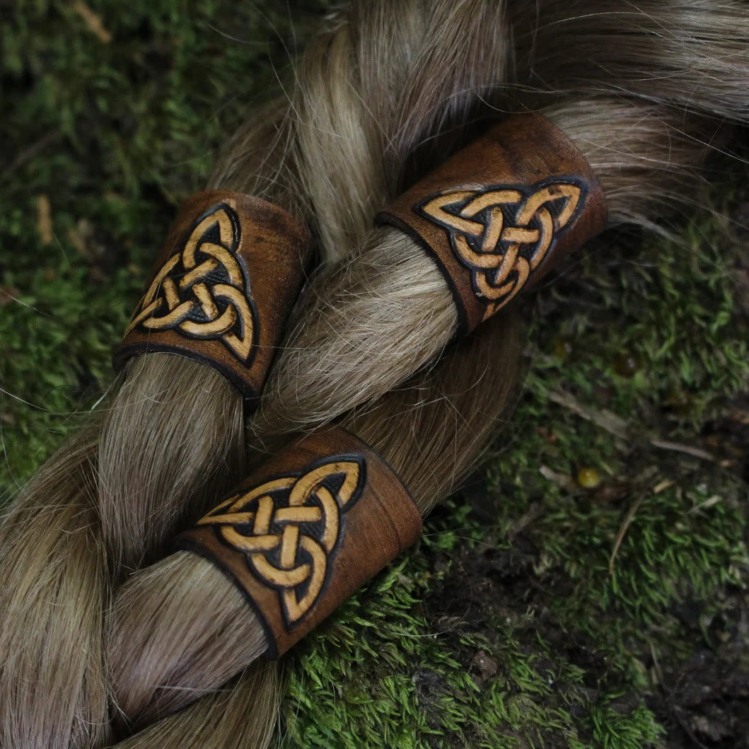 WorldNorse Keltische Lederperle für Haare/Bart