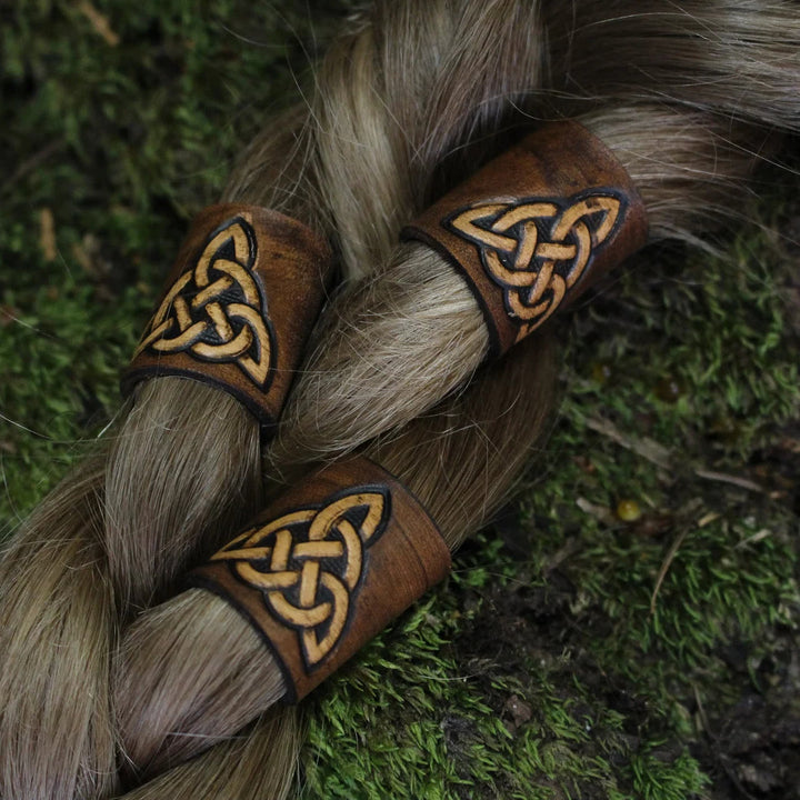 WorldNorse Keltische Lederperle für Haare/Bart