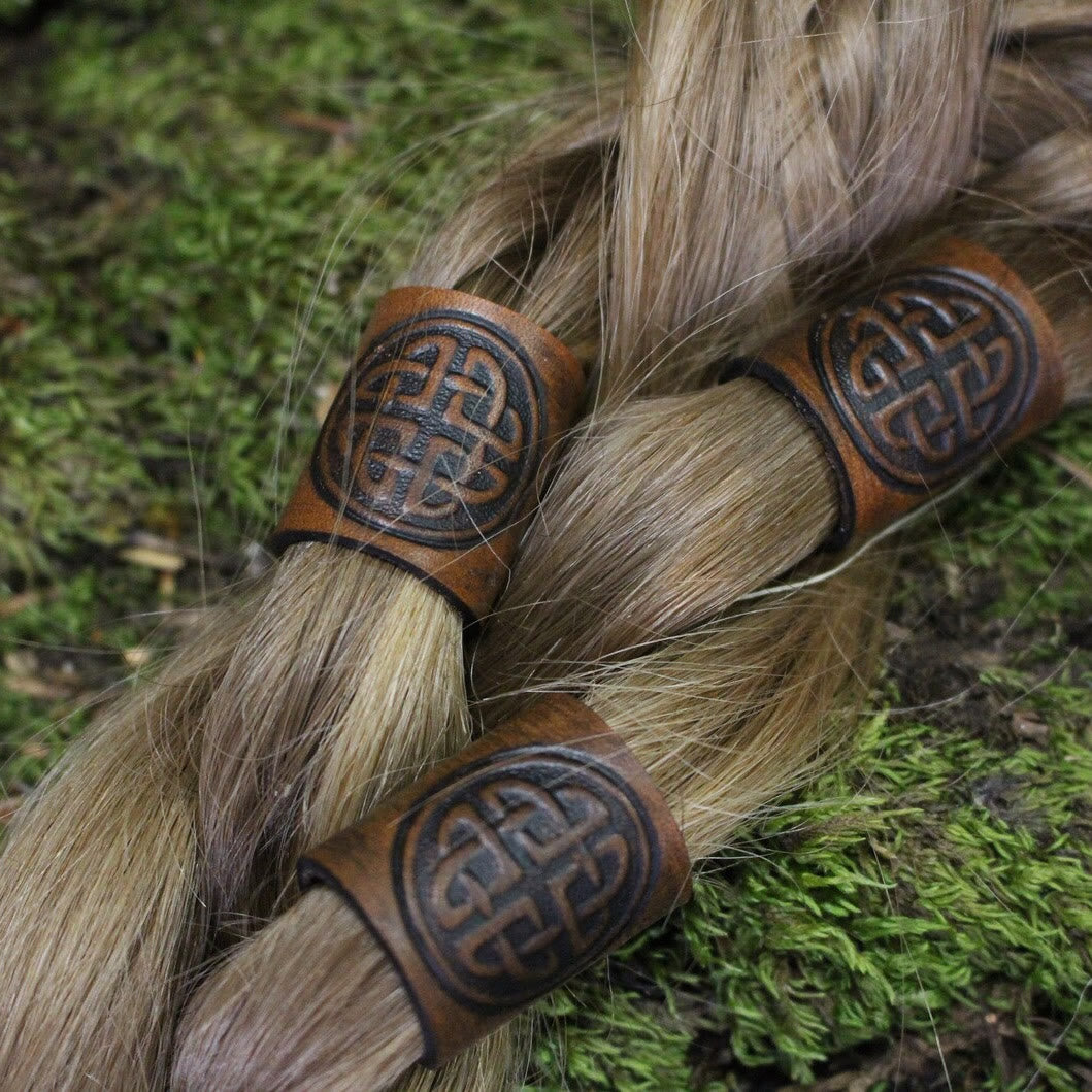 WorldNorse Keltische Lederperle für Haare/Bart
