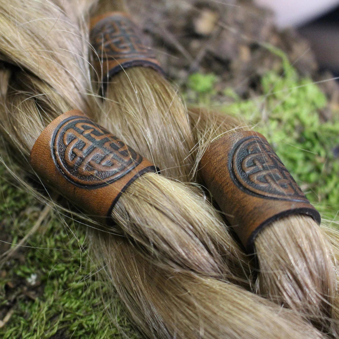WorldNorse Keltische Lederperle für Haare/Bart