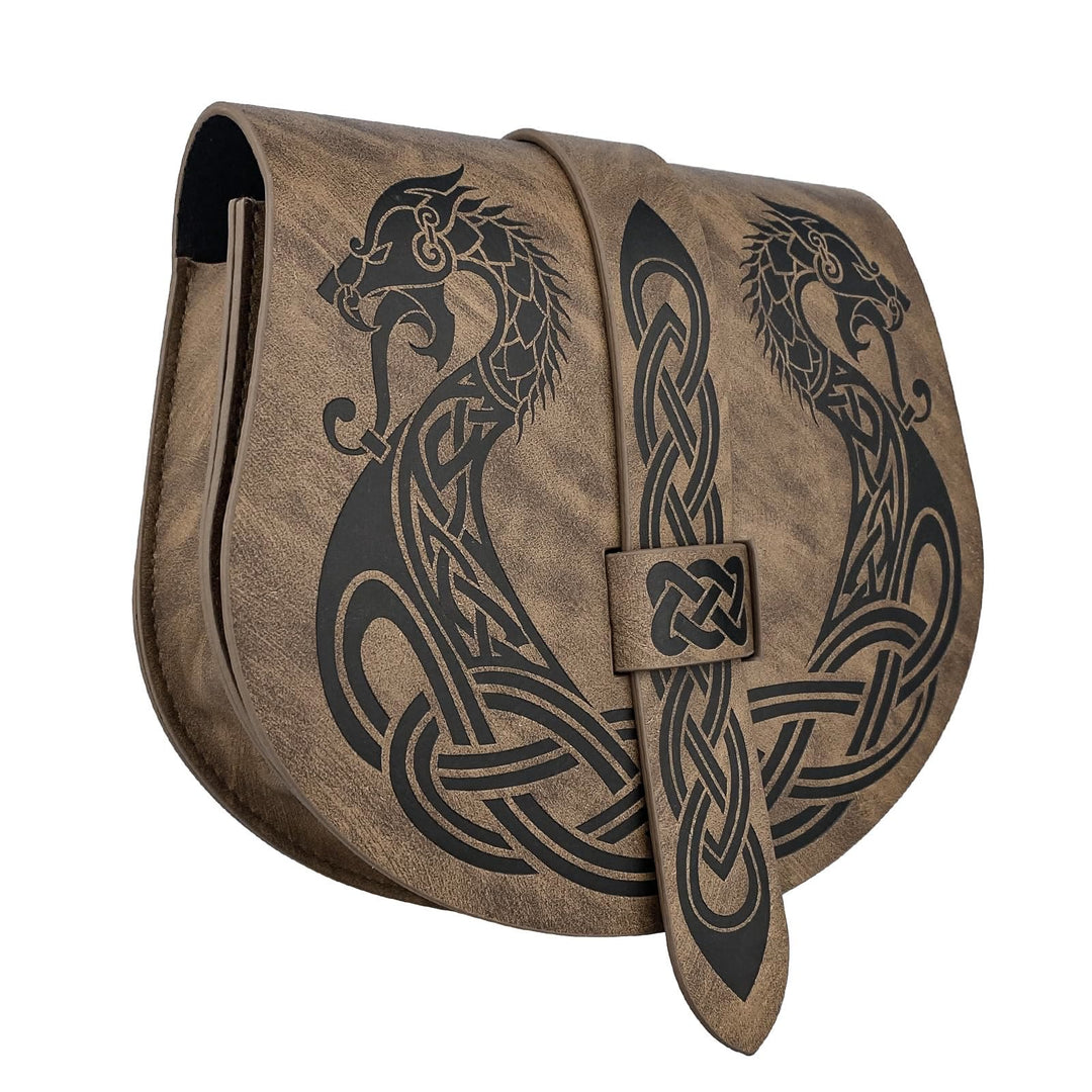 WorldNorse Retro-Gürteltasche mit Klappe, Sattelseite