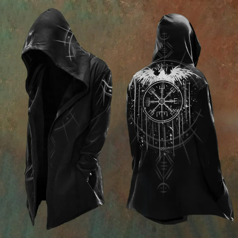 WorldNorse Wikinger Vegvisir Raven Kapuzenjacke  - US/UK/AU48, EU58 (4XL) - image 1