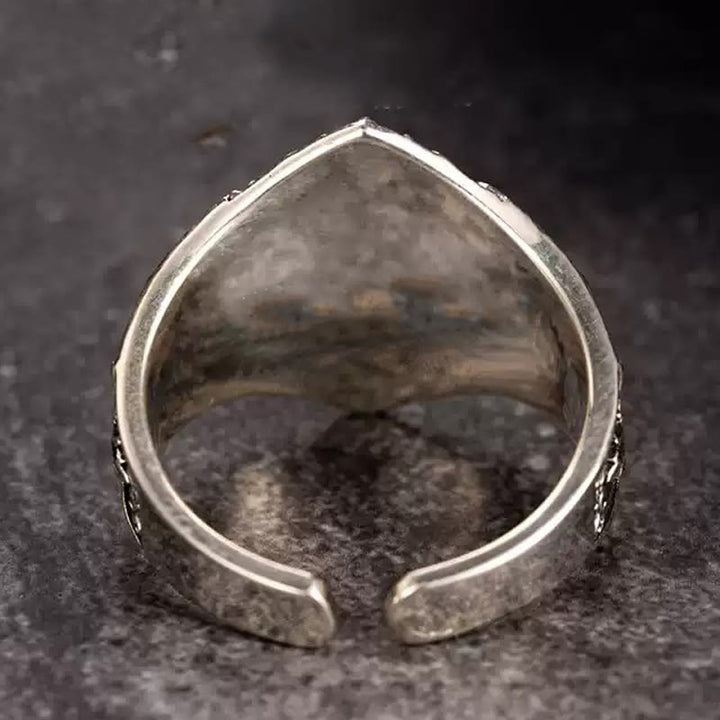 WorldNorse Ring aus 925er Sterlingsilber mit gotischem Totenkopf und Gravur - image 8