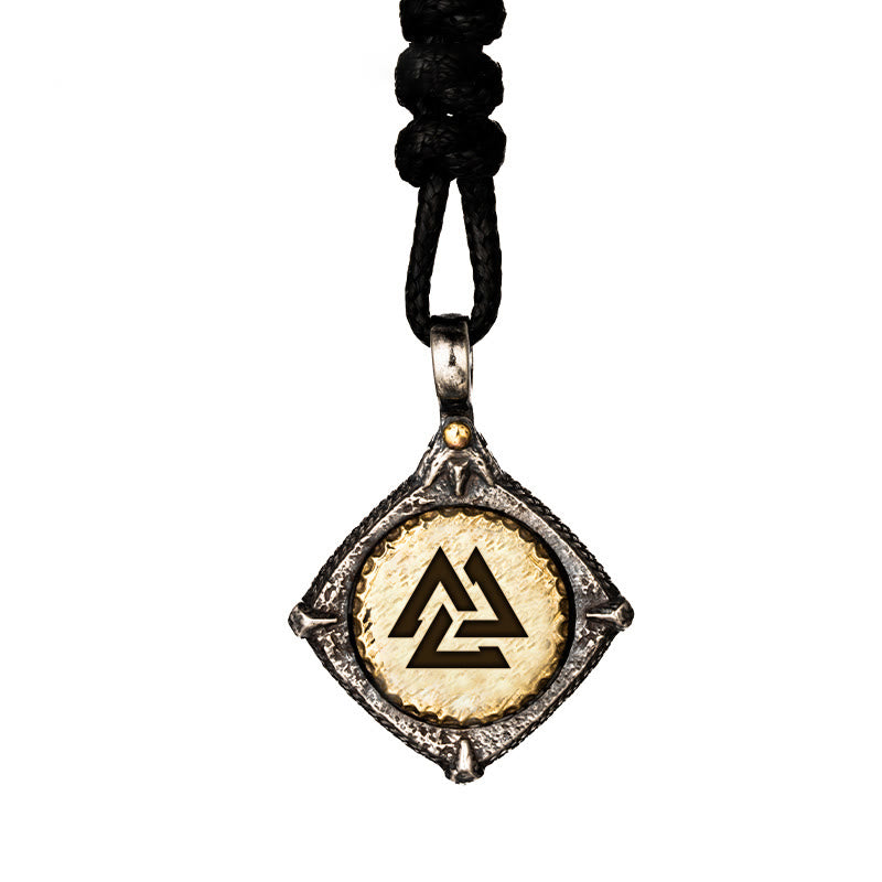 WorldNorse Halskette „Helm der Ehrfurcht“ aus 925er Sterlingsilber - Valknut#Wachsseil - image 14