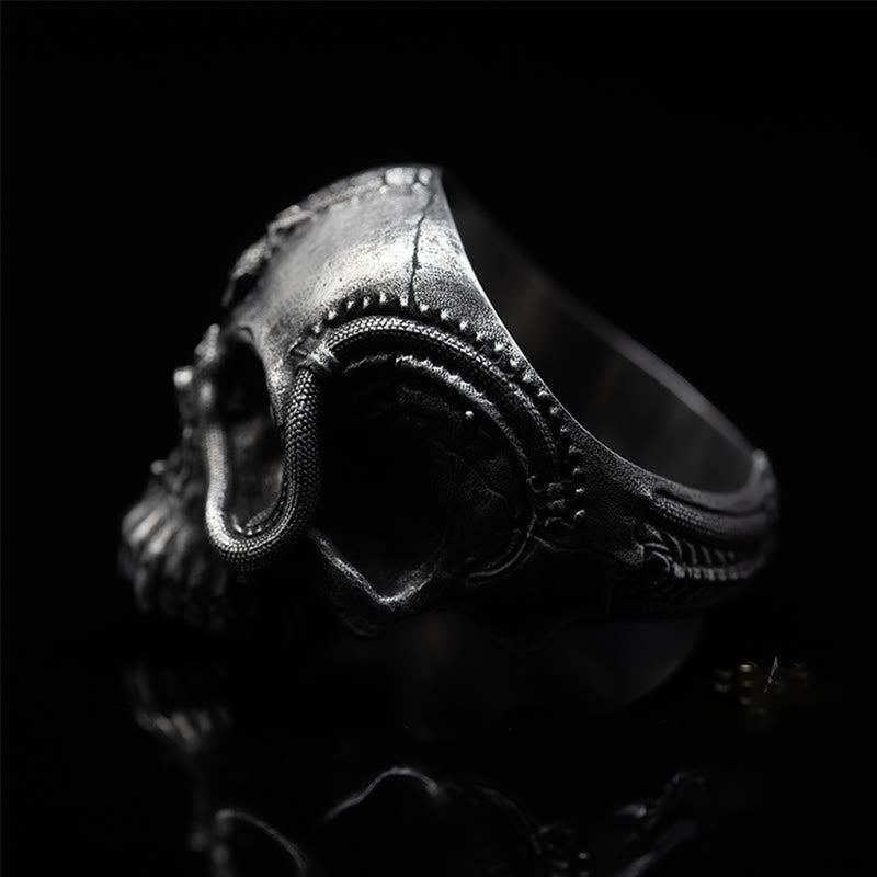 WorldNorse Ring mit Totenkopf-Motiv in Schlangenform, Sterlingsilber 925 - image 5