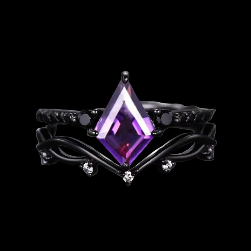 WorldNorse Nordisches Mitternachtszauber-Ringset - Amethyst - 62mm - image 0