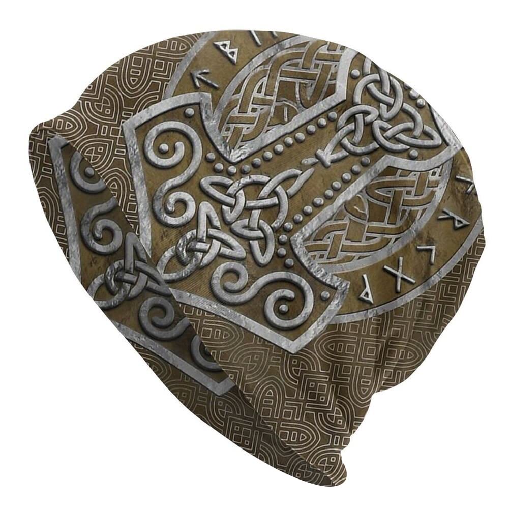 WorldNorse Mjölnir Keltischer Knoten Braune Beanie - Mjölnir - image 1