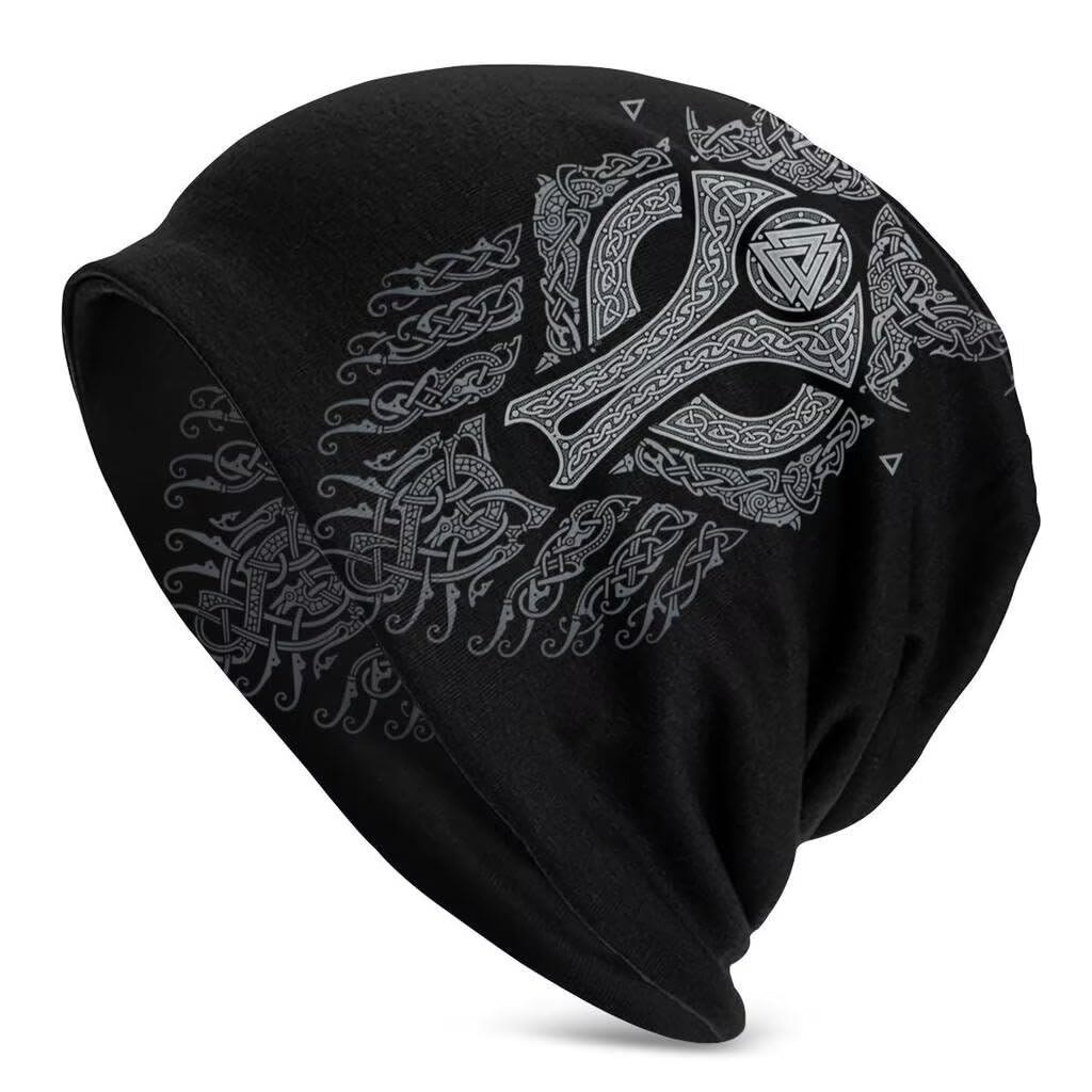 WorldNorse Wikinger Wolf Valknut Totem Beanie  - Wölfe - image 1