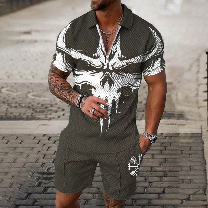 WorldNorse Odin's Fierce & Fearless – Kombiset aus Poloshirt und Shorts