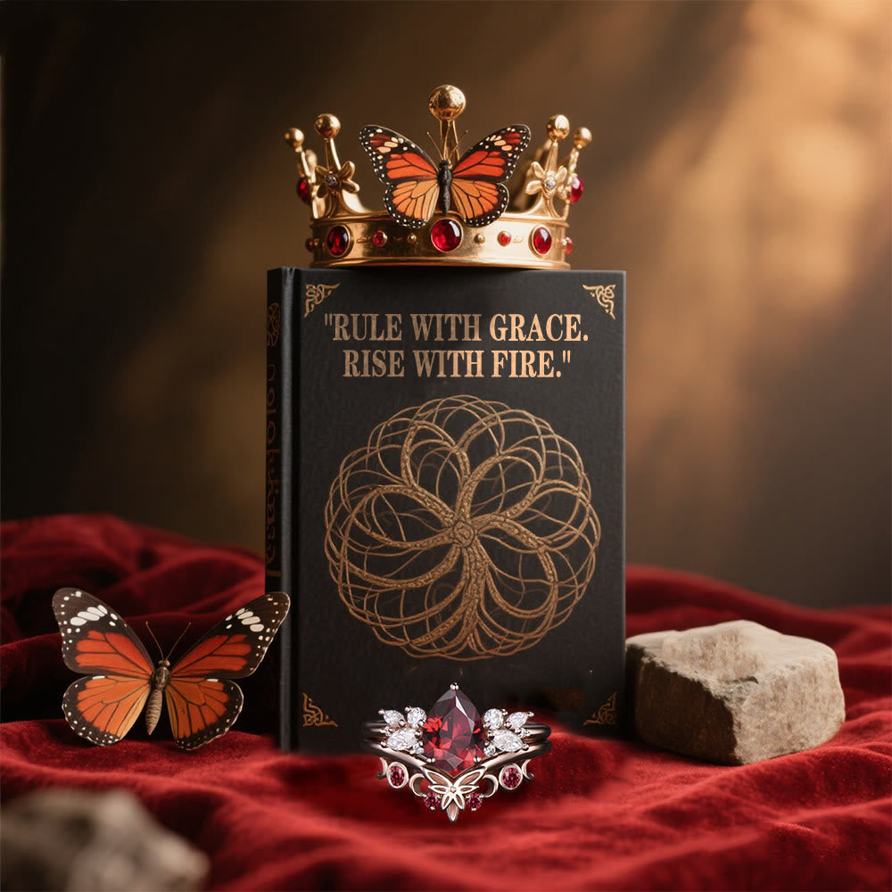 WorldNorse Königin Schmetterlingskrone Granatring - image 3