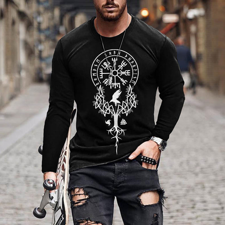 WorldNorse Baum des Lebens Vegvisir Raven Langes T-Shirt - Weiß - US/UK/AU50, EU60 (5XL) - image 2