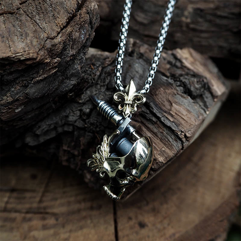 WorldNorse Totenkopf Tattoo Maschine Halskette - image 4