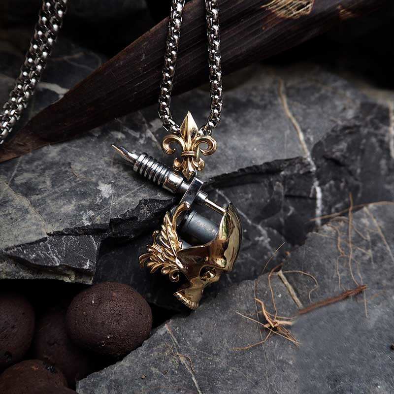 WorldNorse Totenkopf Tattoo Maschine Halskette - image 5