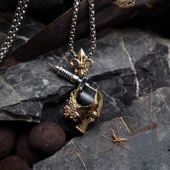 WorldNorse Totenkopf Tattoo Maschine Halskette - image 5