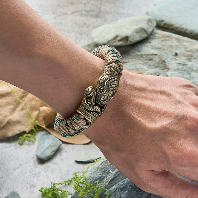 WorldNorse Wikinger-Armband mit Schlangenverschluss und Paracord-Flechtmuster - image 3