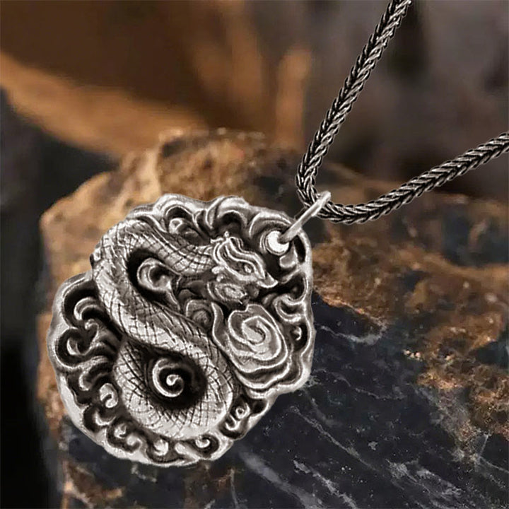 WorldNorse Halskette mit Glücksschlangen-Anhänger, 999 Sterlingsilber - Mit Fuchsschwanzkette - image 5