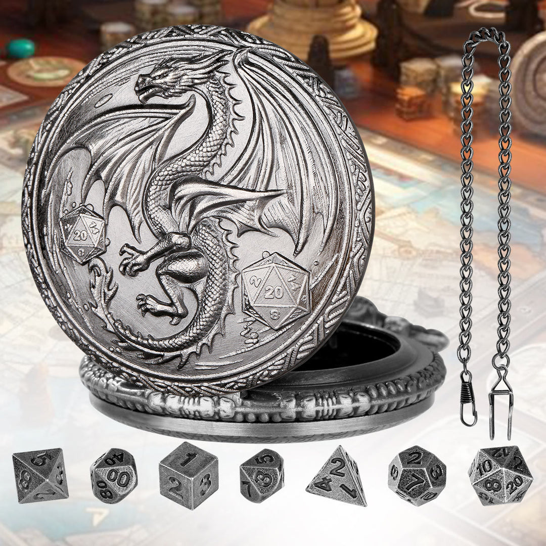 WorldNorse Dragon Taschenuhrgehäuse Würfelset Taillenkette - image 8
