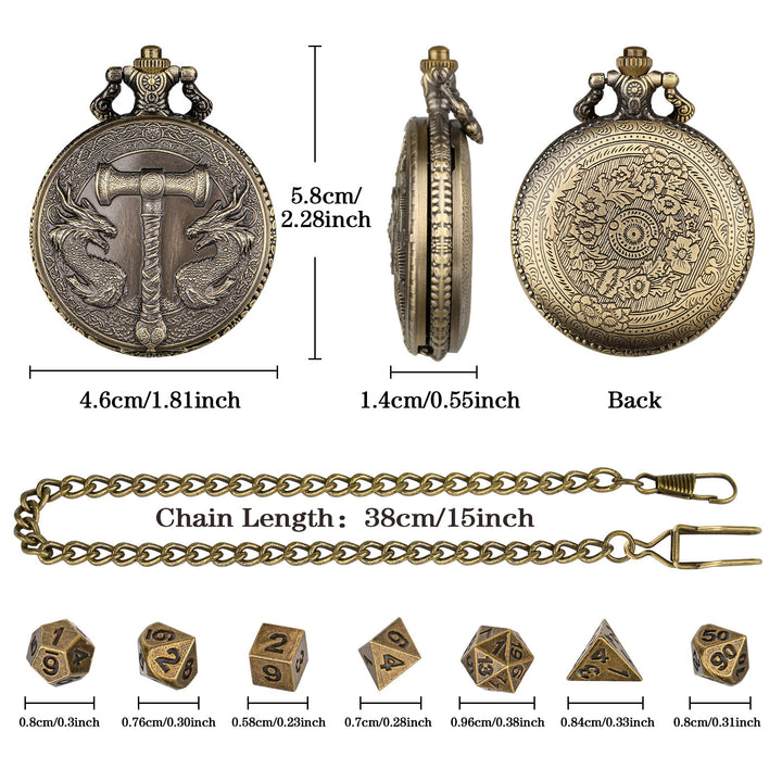 WorldNorse Hammer Double Dragons Würfelset Taillenkette - image 5