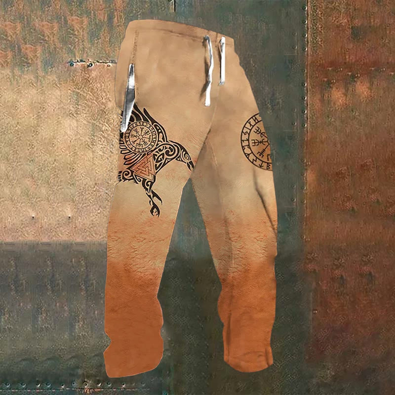 WorldNorse Flying Raven Valknut Vegvisir Farbverlaufs-Jogginghose - US/UK/AU52, EU62 (6XL) - image 1