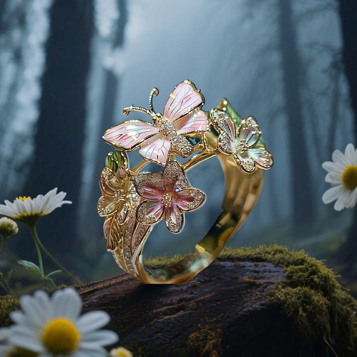 WorldNorse Whispering Blossoms Schmetterlingsring - Schmetterling#D - Gold - image 13