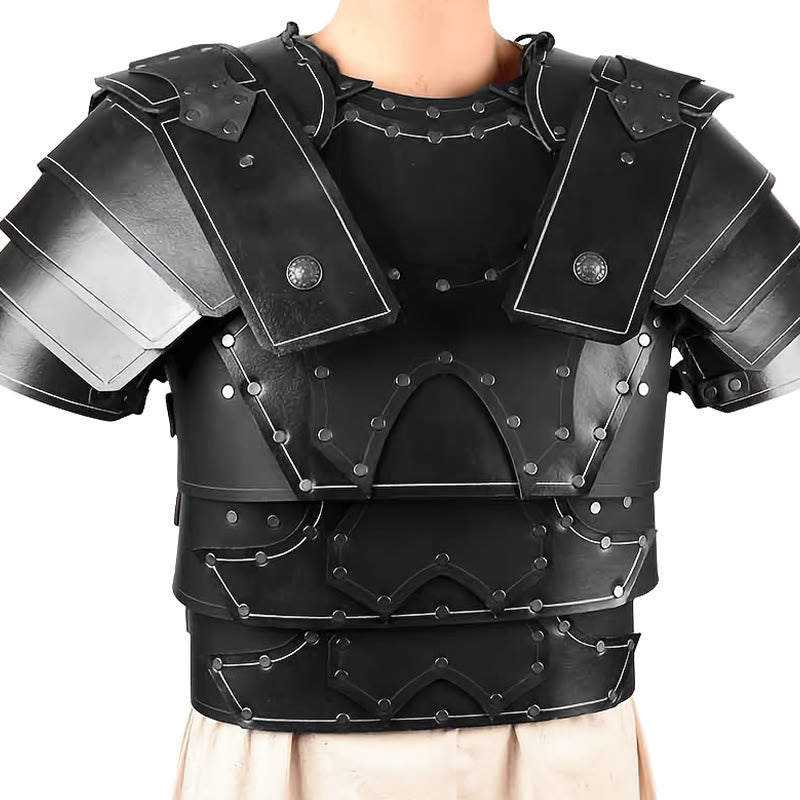 WorldNorse Wikinger-Brustpanzer im Lederpaneel-Design - Schwarz - image 6