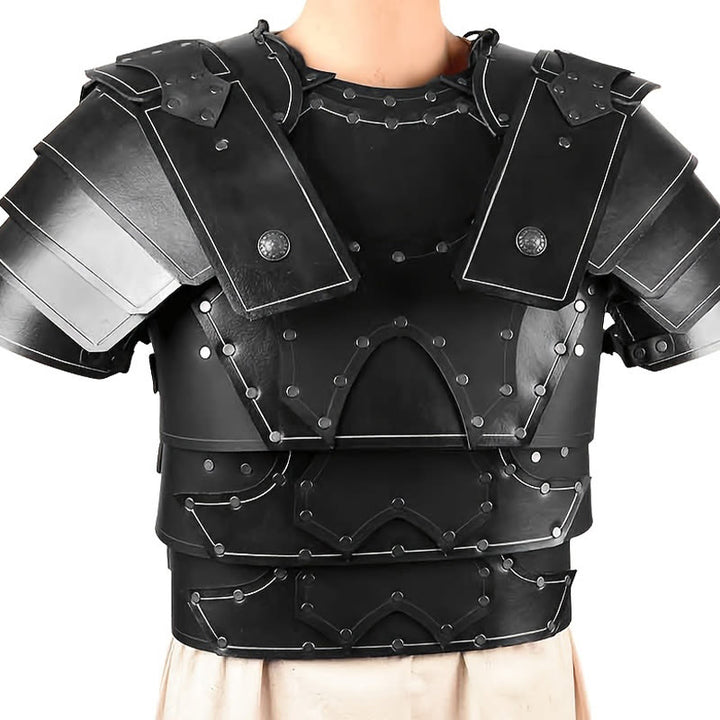 WorldNorse Wikinger-Brustpanzer im Lederpaneel-Design - Schwarz - image 6