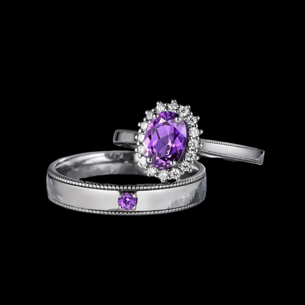 WorldNorse Royal Violet Amethyst Bond Ring Set - 62mm - image 0