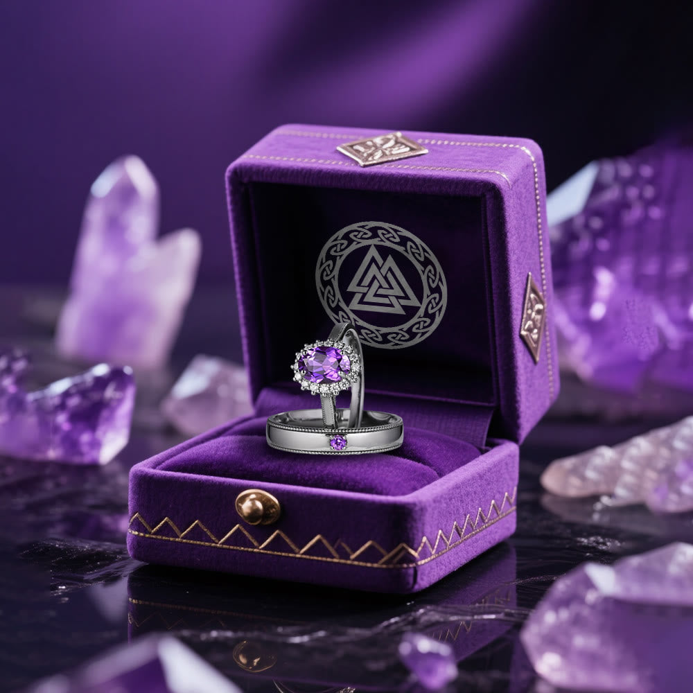 WorldNorse Royal Violet Amethyst Bond Ring Set - image 4