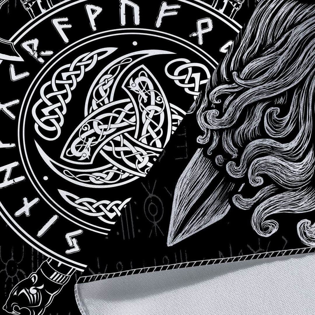 WorldNorse Wikinger Axt Raven Triple Horn Of Odin Wandbehang - image 4
