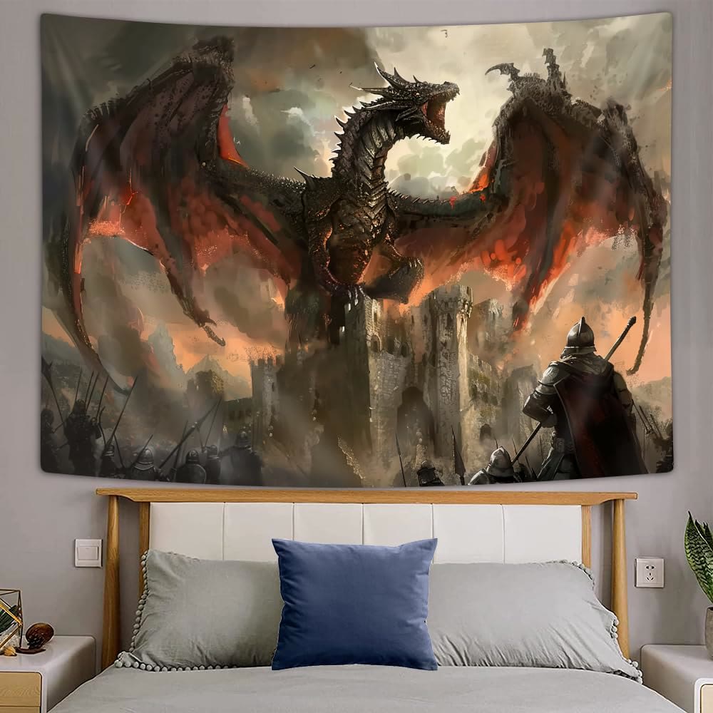 WorldNorse Medieval Fantasy Castle Dragon Wandbehang - image 3