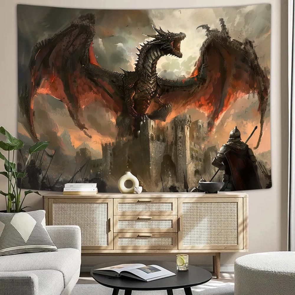 WorldNorse Medieval Fantasy Castle Dragon Wandbehang - image 2