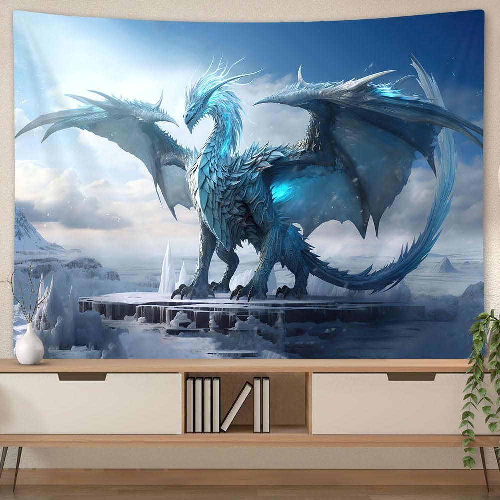 WorldNorse Majestic Ice Dragon Schneeregionen Wandbehang - image 2