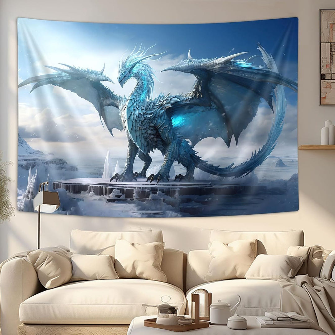 WorldNorse Majestic Ice Dragon Schneeregionen Wandbehang - image 3